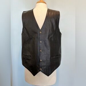 Wilson’s Leather 100% Leather Vest size Large Adjustable Unisex Motorcycle Moto
